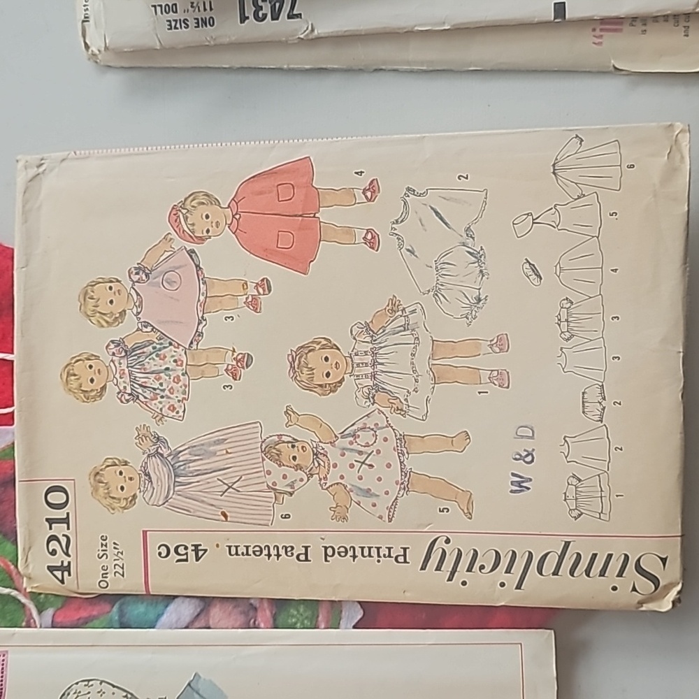 Vintage doll patterns from Simplicity